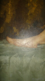 Velký signovaný velmi zachovalý obraz Akt - 5