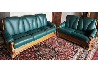 Dubová rustikální kožená souprava 3+2+1,3332 - 5