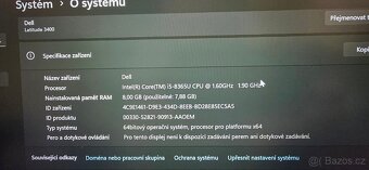 Notebook DELL Latitude 3400, i5-8365U, 8GB RAM, W11 Pro, SSD - 5