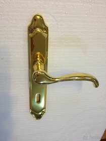 Dveřní klika / kování, zlatá lesk, rozteč 72mm /2ks - 5