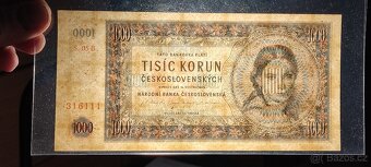 1000 k. ČSR 1945 série B 05 perforace 3 m.d. top stav - 5