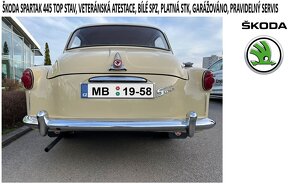 Škoda Spartak 445 1958, TOP, Veteránská atest., bílé SPZ - 5