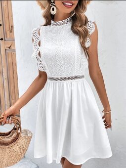 Dámské bílé krajkové letní šaty - NOVÉ - 5