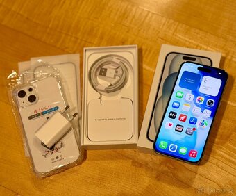 iPhone 15 Blue BATERIE 100% TOP - 5