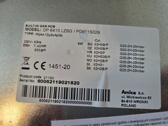 Plynová varná deska Amica DP 6413 - 5