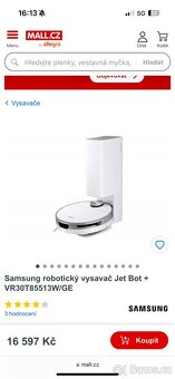 Samsung robotický vysavač Jet Bot + VR30T85513W/GE New. - 5