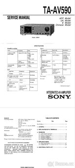 SONY TA-AV 590 Dolby Pro-logic + tuner SONY ST-S 261 RDS. - 5