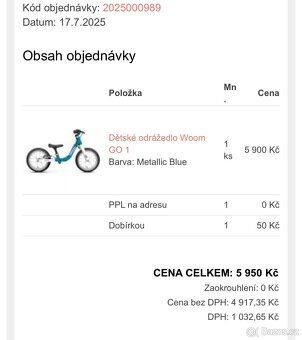 Woom odrážedlo Go 1 - 5