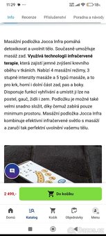 Masážní  podlozka infra Jocca - 5