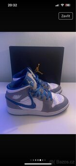 Air jordan 1 mid cement grey/white/ true blues - 5