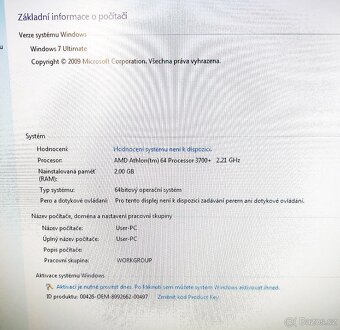 Starší PC, AMD Athlon 64 3700+, 2GB RAM, 320GB HDD - 5