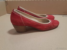 Červené lodičky na hnědém podpatku 36 - 5