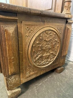 Starožitná dubová lavice (134022) - 5