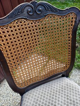 Starožitná židle s výpletem, pérová - 5