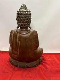 Starší dřevěná socha Budha Belgie 42cm - 5