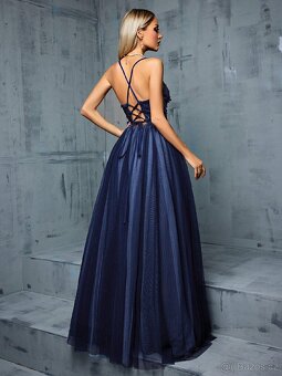 NOVÉ plesové šaty MODRÉ TYLOVÉ - 5