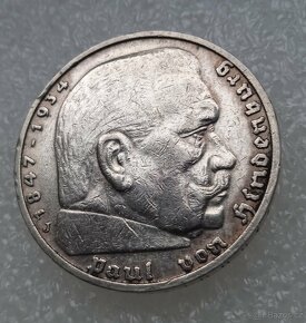 5 Reichsmark 1936 J (Říšská 5 marka) - 5