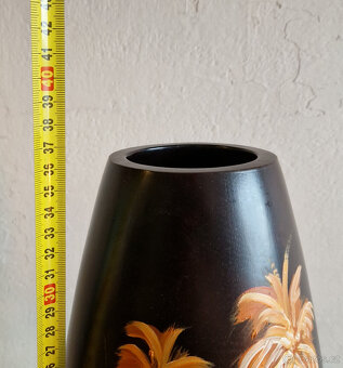 dřevěná ručně malovaná váza, 37 cm - 5