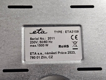 Jednoplotýnkový vařič ETA 3109 - 5