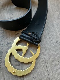 Gucci pearl kožený široký pásek - 5