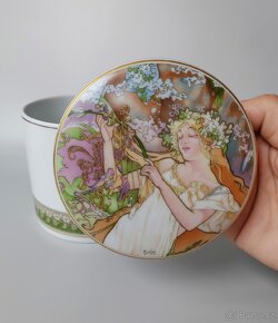 Nádherná porcelánová krabička HUTSCHENREUTHER Alfons Mucha - 5