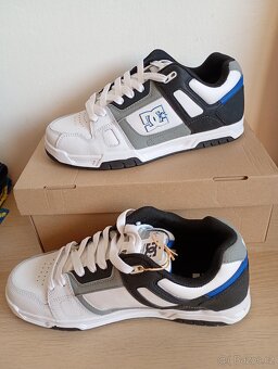 DC Shoes Stag - White/Grey/Blue - 5