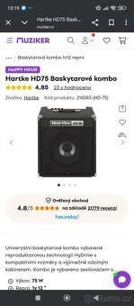 Prodám basové kombo Hartke HD75 - 5