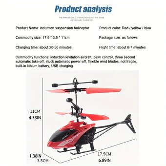 Helikoptéra pro děti (červená a modrá) - 5