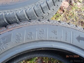 3x Zimní gumy KLEBER 195/50 R15 3x 5MM - 5