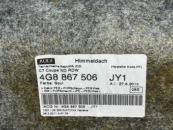 Černá stropnice 4G8867506 Audi A7 4G sportback r.v. 2011 - 5