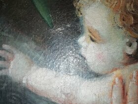 starý obraz žena s dítětem (Madona) - 5