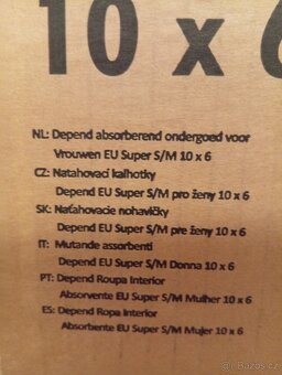 Depend Super pro ženy, inkontinenční kalhotky S/M, 6 x10ks - 5