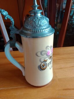 Pěkný starý, porcelánový korbel s průsvitkou na dně - 5