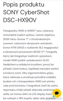 Foťák Sony Cyber-shot DSC HX90V - 5