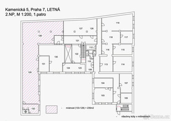 Pronájem kancelářských prostor 235m2 Kamenická ul. - 5