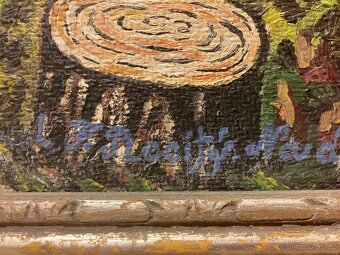 Obraz chaty v lese 120x105 cm Plecháč Prosecký František - 5