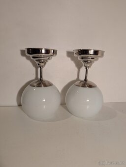 Art Deco lustr z niklované mosazi, stropnice,  až 2 ks - 5