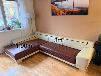 Rohova kozena rozkladaci sedacka - 5