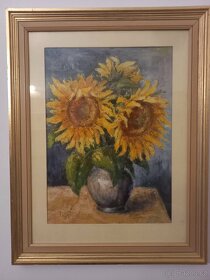obraz slunečnice - Josef Dítě  57 x 74 cm - 5