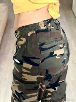 Maskáčové baggy-cargo kalhoty vel.M/38 - 5