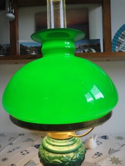 funkční petrolejová lampa z malachitového skla - 5