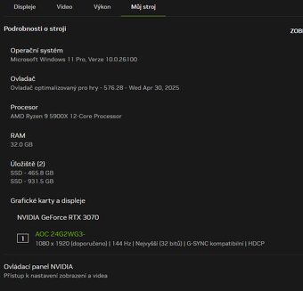 Stolní počítáč - geforce rtx 3070, ams ryzen 9 5900x - 5