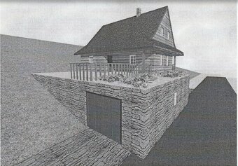 Prodej pozemku 1.421 m², vybudované 1. podlaží chaty, garáž, - 5