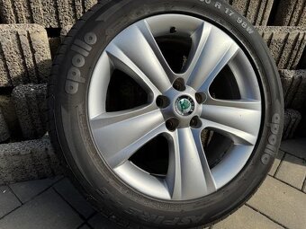 ALU kola orig.ŠKODA YETI-letní 225/50 17 Top stav - 5