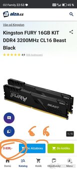 16Gb RAM HyperX fury (Kingston) - 5