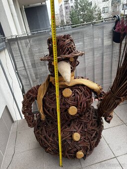 Proutěný sněhulák zimní vánoční dekorace - 5