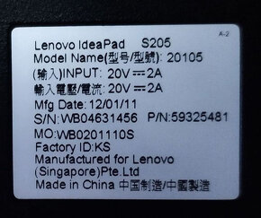 Notebook Lenovo IdeaPad S205 - 5