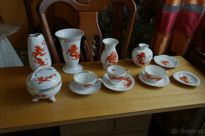 10ks malovaného německého porcelánu-čínský drak-Dresden - 5