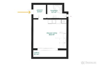 Pronájem bytu 1+kk 34 m² Praha 4 – Písnice - 5