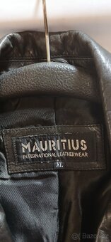 Luxusní černý kožený kabát Mauritius - 5